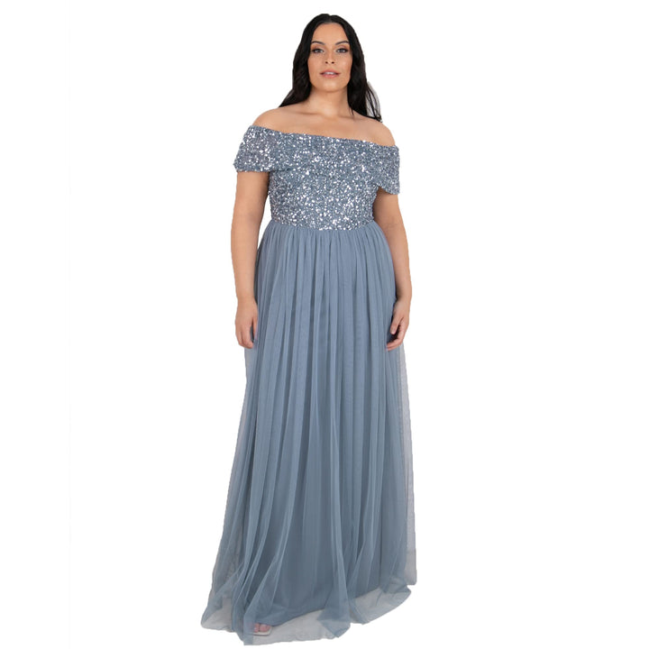 Maya Deluxe Damen Bridesmaid Dress Dusty Blue 34, Dusty Blue 34