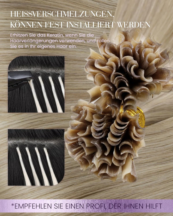 LaaVoo Extensions Echthaar Bondings Blond Extensions Echthaar Keratin Bondings 1g Keratin Bondings H