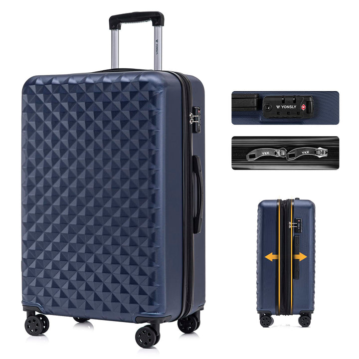 Reisekoffer Suitcase, Erweiterbarer Hartschalenkoffer Trolley mit TSA-Schloss und hochwertigem YKK-R
