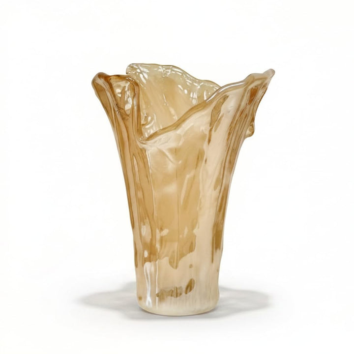 Tammaro Home Murano Glas Vase Honig Farbe Vortex Modell