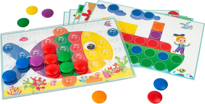 Ravensburger Kinderspiele 20832 - Colorino - Kinderspiel zum Farbenlernen, Mosaik Steckspiel, Spielz
