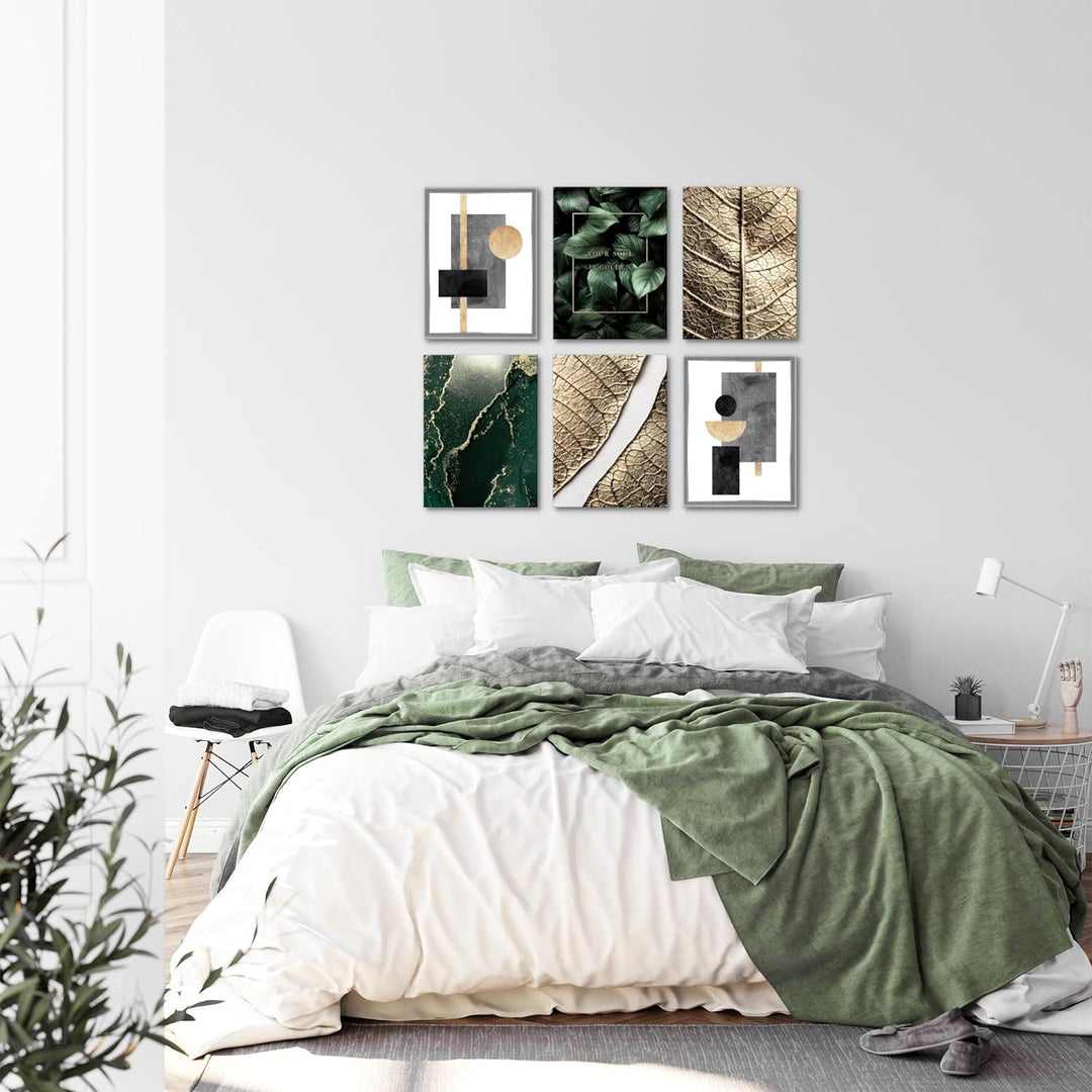Novart Set Wandbilder - KEIN EXTRA RAMEN BENÖTIGT - Wohnzimmer Schlafzimmer - Bilder Modern Abstrakt