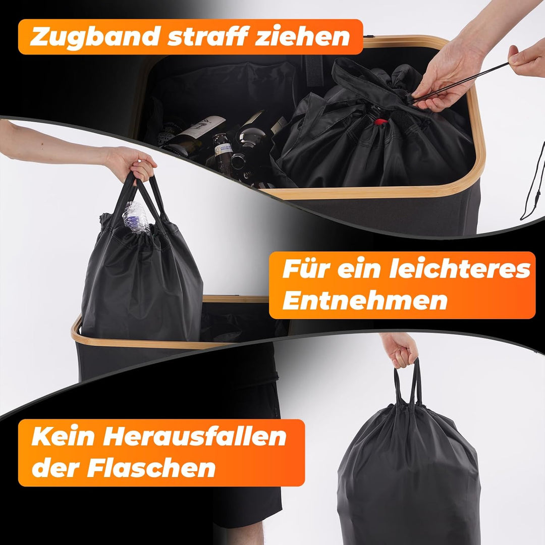 MIDINGCHAI 160L Pfandflaschen Sammelbehälter mit Deckel, Behälter Leergut & Altglas & Papiermüll Rec