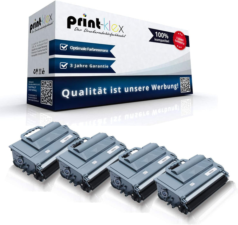 4X Print-Klex Tonerkartuschen kompatibel für Brother DCP-L 5500 DN DCP-L 6600 DW TN3480 TN-3480 TN 3