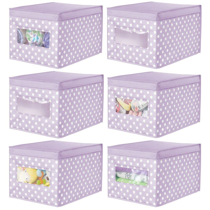 mDesign 6er-Set Aufbewahrungsbox aus Stoff – stapelbare Stoffbox zur Ablage von Kleidung oder Schuhe
