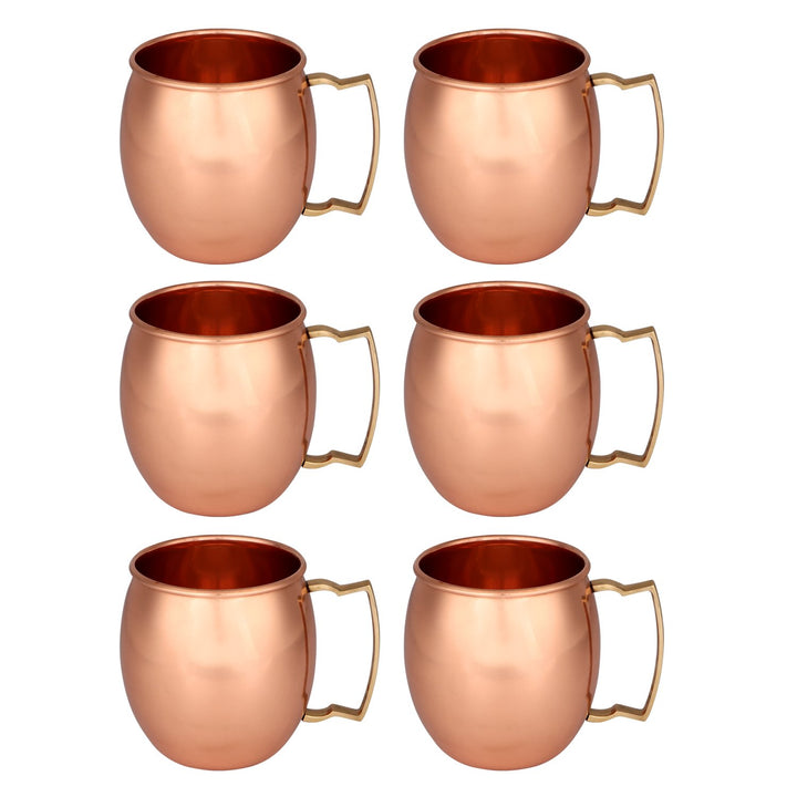 Zap Impex ® Kupfer Moscow Mule handgefertigt Reines Kupfer Ebene Moscow Mule Becher Set von 6