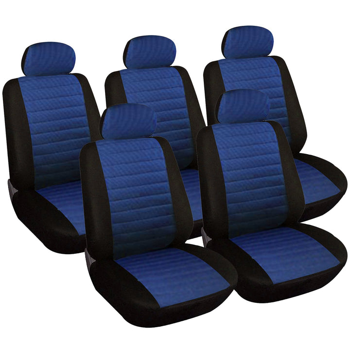 WOLTU Sitzbezüge Auto Einzelsitzbezug universal Grösse, 5er Set, schwarz/blau, blau