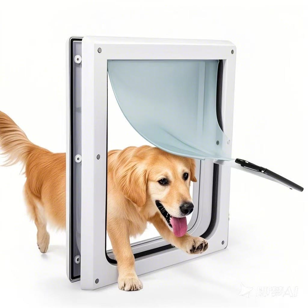 PAWISE 2-Wege-Hundeklappe, Verriegelbare Hunde und Katzenklappe mit sicherer Metallabdeckung & Flexi