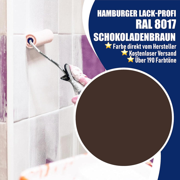 Fliesenlack GLÄNZEND Schokoladenbraun RAL 8017 Braun Fliesenfarbe im SET // Hamburger Lack-Profi (10