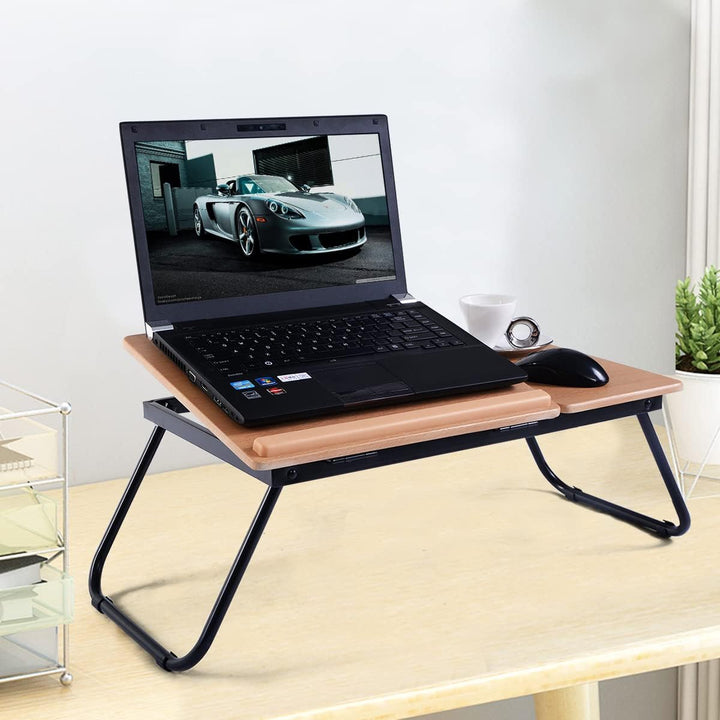 LIFEZEAL Laptoptisch fürs Bett, höhenverstellbarer &amp; Klappbarer Betttisch, Notebooktisch Holz, Leset