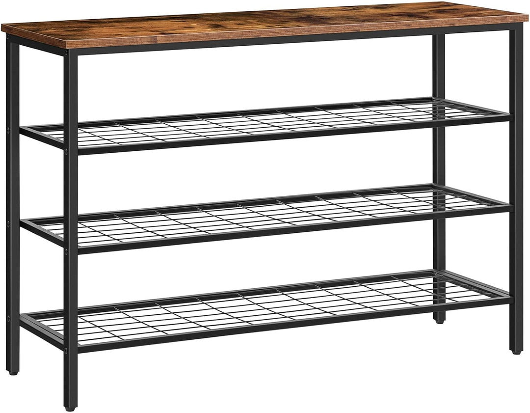 HOOBRO 4 Ebenen Schuhregal, Schuhablage schmal, 100 x 30 x 68 cm, Schuh-Organizer mit sitzfläche, Ei