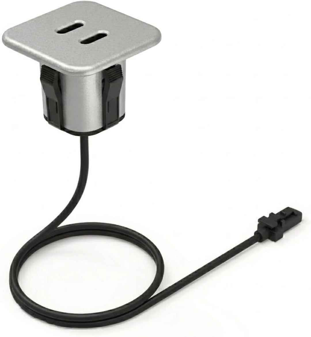 kalb | ConnectC USB-C Einbau Ladegerät 2-Fach, 20W, 25 mm Möbel Einbaumodul für Tischplatten und Arb