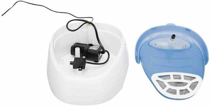 TRIXIE elektronischer Wasserspender "Trinkbrunnen Duo Stream, Kunststoff, 1 l/20 × 12 × 23 cm, weiss