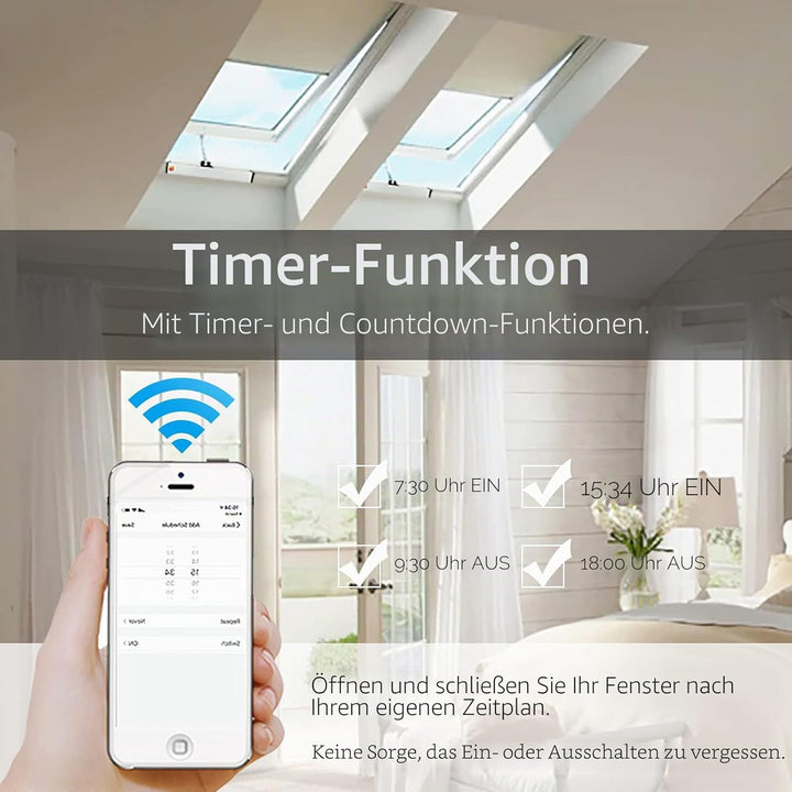 Olide Automatischer Fensteröffner mit einstellbarem Stroke, Kompatibel mit Alexa und Google Home Ass