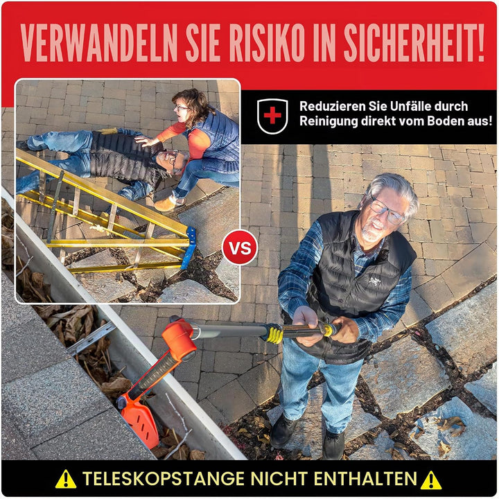 Mehrwinkel-Dachrinnenreinigungswerkzeuge vom Boden – Dachrinnenreiniger-Werkzeugaufsatz mit Dachrinn