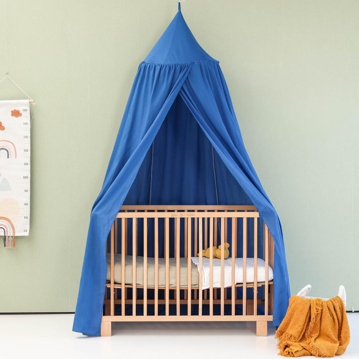 Blauer Baldachin für Kinderzimmer | Hängender Betthimmel für Babybett | Moskitonetz für Stubenwagen