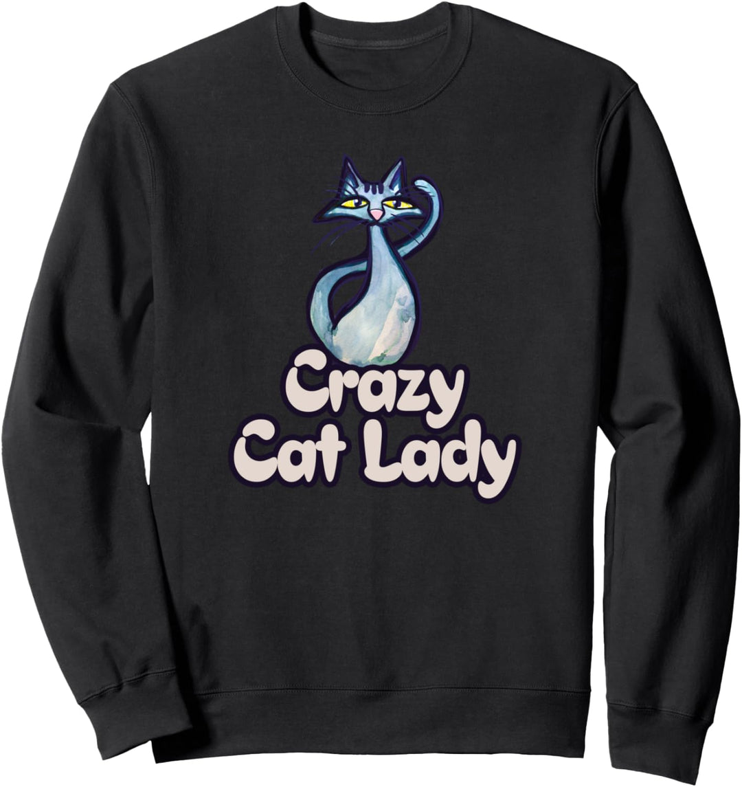 Verrückte Katzen-Lady Sweatshirt