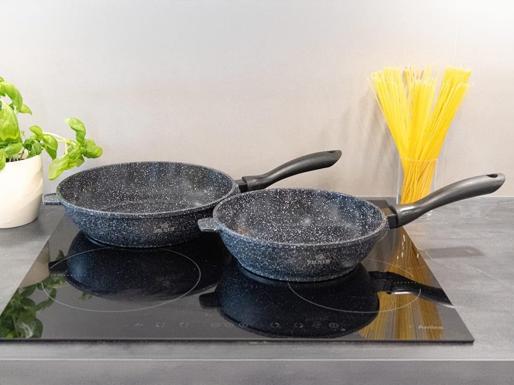 Töpfe und Pfannen Set - Topfset 17-teilig - Marmorbeschichtung und Keramikbeschichtung - mit Glasdec