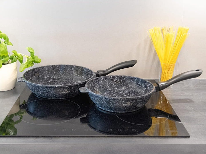 Töpfe und Pfannen Set - Topfset 17-teilig - Marmorbeschichtung und Keramikbeschichtung - mit Glasdec