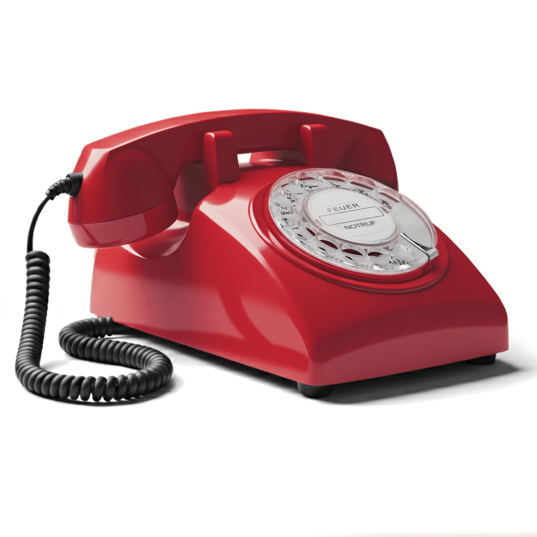 Retro Telefon mit Wählscheibe und Metallklingel vom Dresdener Entwicklungshaus Opis Technology – Das