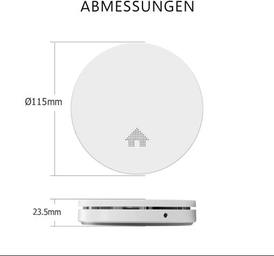 ELRO FS4610 Ultraflacher Rauchmelder mit 10 Jahre Batterie und Garantie - 23mm - STIWA 'Gut' & Q-Lab