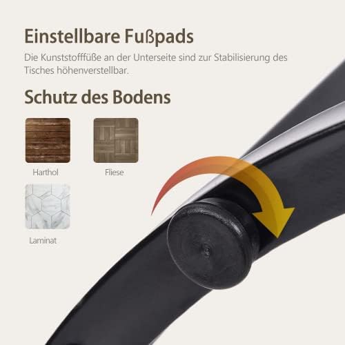 Merax Runder Couchtisch, 2er Set Satz Wohnzimmertisch,Geschachtelter Beistelltisch, 2 Sofatisch Brau
