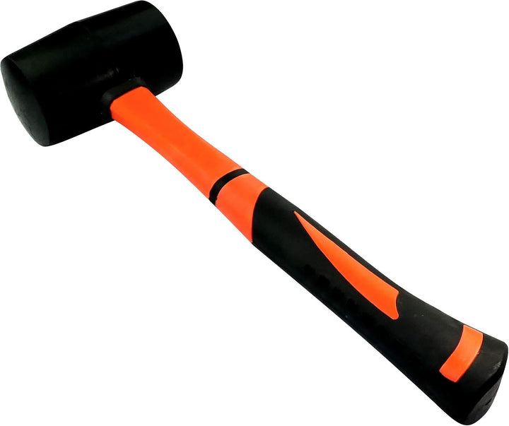 AERZETIX - C46069 - Hammer/Holzhammer/Gummikopfhammer Schwarz - TPR Griff Orange - 365mm 680gr - Wer