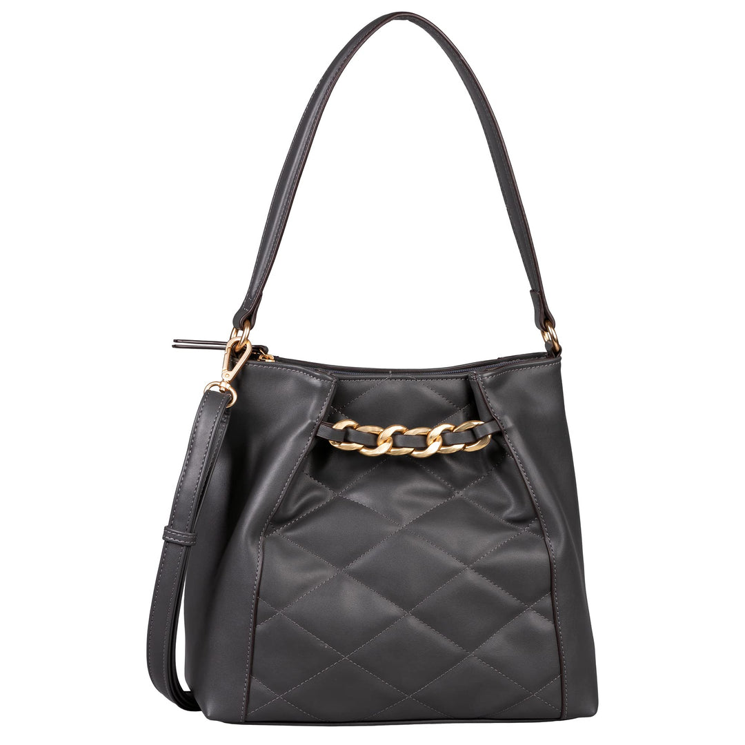 Gabor bags Charlotte Damen Beuteltasche Bucket Bag Dark Grey, Dark Grey
