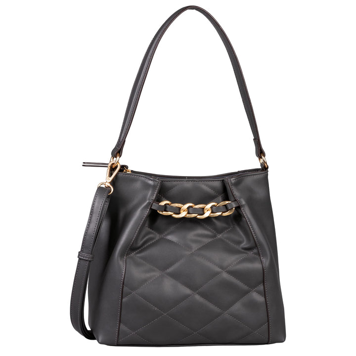 Gabor bags Charlotte Damen Beuteltasche Bucket Bag Dark Grey, Dark Grey