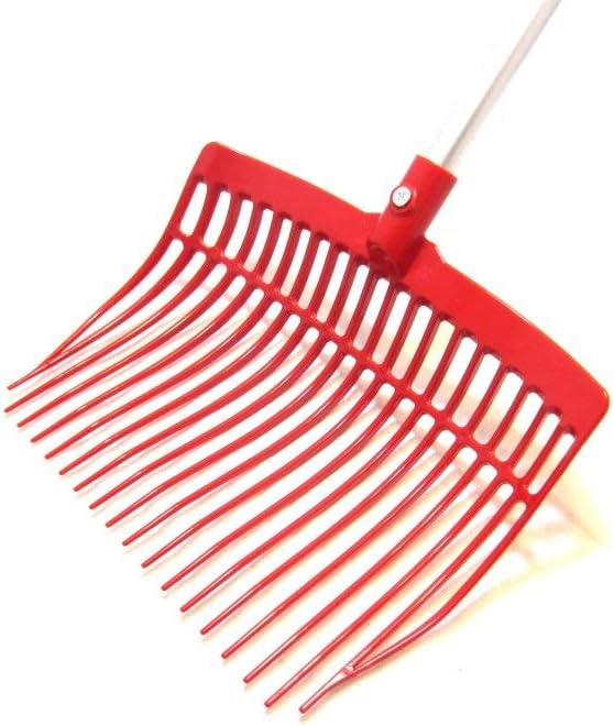 PS Pferdeartikel Leichte Mistgabel,Schwedengabel, Bollengabel komplett mit Stiel in Farbe Rot