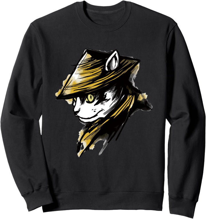 Katze als Samurai Aquarellstil l Japanischer Kunstdruck Sweatshirt
