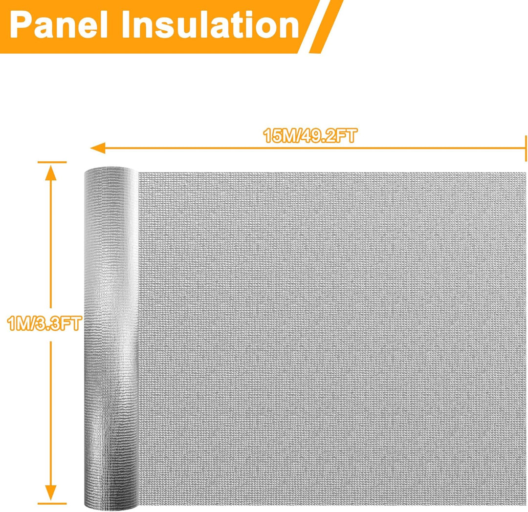 Isolierfolie Dämmfolie, Doppelschicht Aluminiumfolie 1 x 15m 200 g/m², Alu-Luftpolsterfolie für Dach