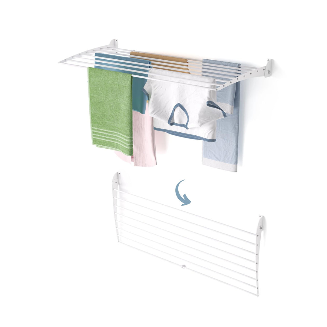 Foxydry Fold, wandwäscheständer, klappbar platzsparend, 116 cm | aus aluminium und edelstahl, nach u