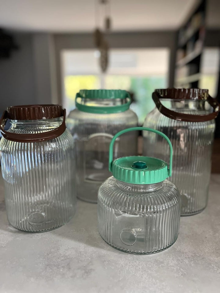 lilawelt24 8L Fermentierglas mit Gärventil |Gärgefäss ||Gärtopf |Einmachglas |Gärglas für Kefir, Sau