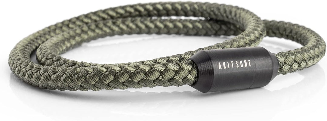 Akitsune Mare Segeltau Nylonarmband | 5 mm breit | Magnetischer Kapselverschluss Doppelt Gewickelt D