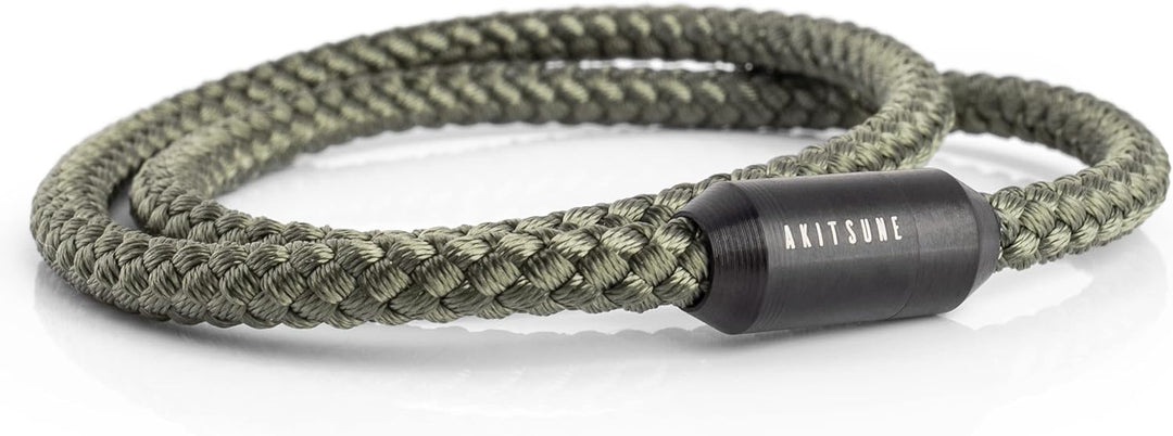 Akitsune Mare Segeltau Nylonarmband | 5 mm breit | Magnetischer Kapselverschluss Doppelt Gewickelt D