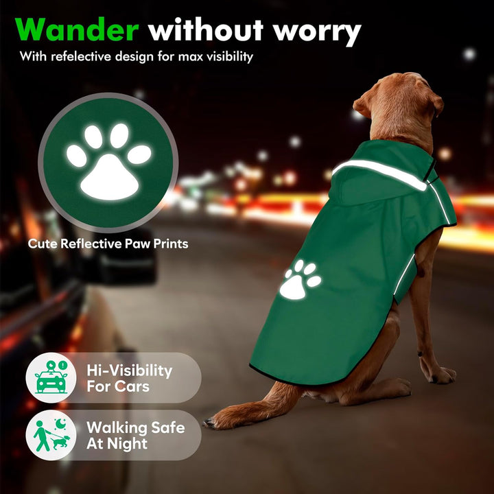 BiPawTi Verstellbar Regenmantel Hund Klein, Hunde-Regenjacke mit Klettverschluss - Ultraleicht & Was