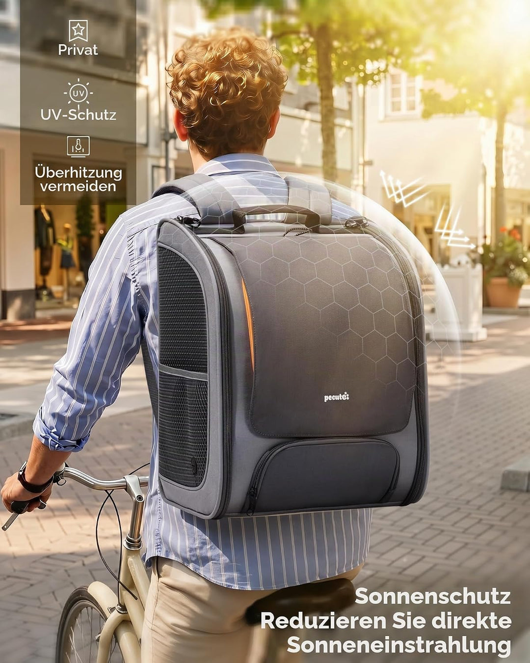 pecute Katzenrucksack Bubble Haustier Rucksack mit Netzfenster, Tragbare und Faltbare Katzentasche,