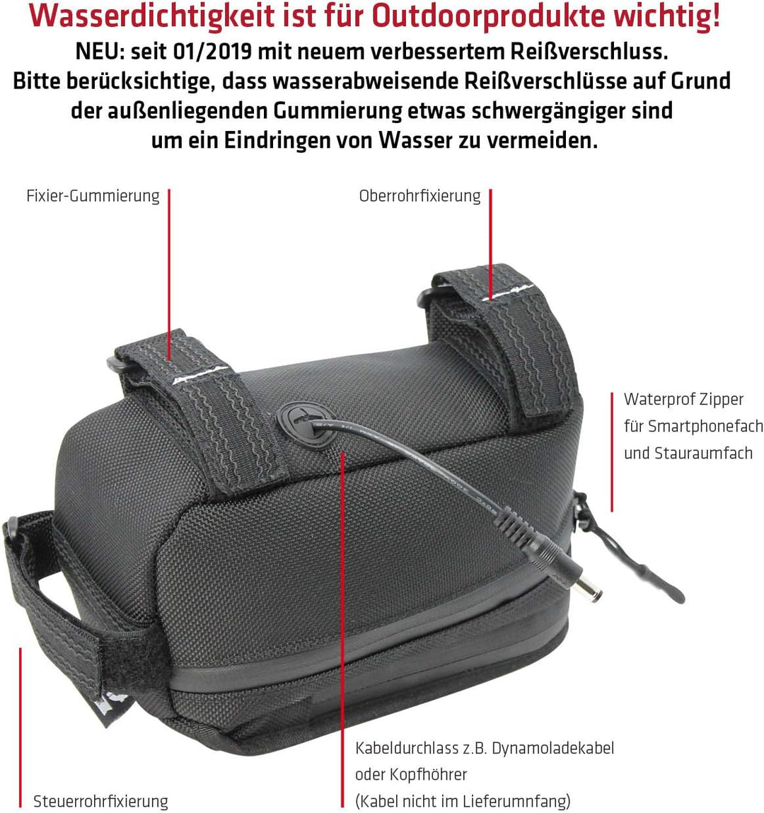 NC-17 Fahrrad Oberrohr Rahmentasche XL Handytasche für Smartphone bis 15,8cm Länge mit Touchscreen f