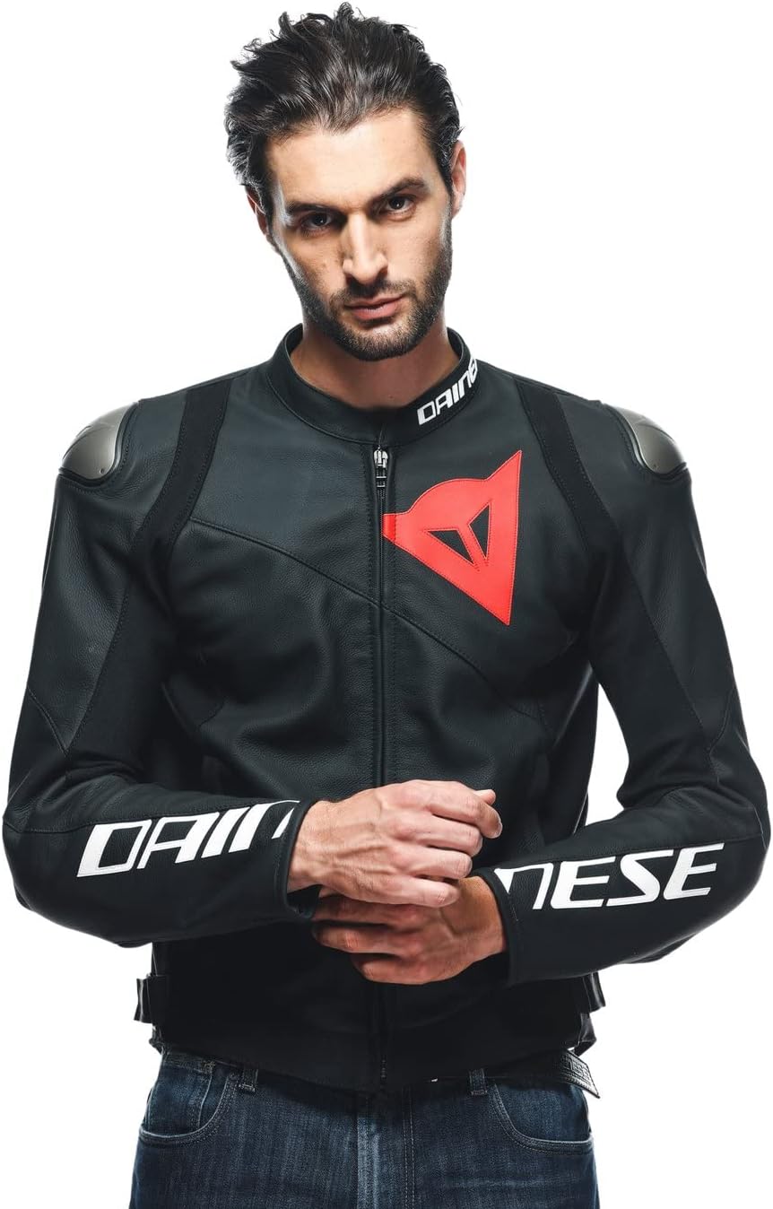 Dainese Kombijacke Lederkombi Motorradjacke m. Protektoren Sportiva Lederkombijacke schwarz 52, Herr