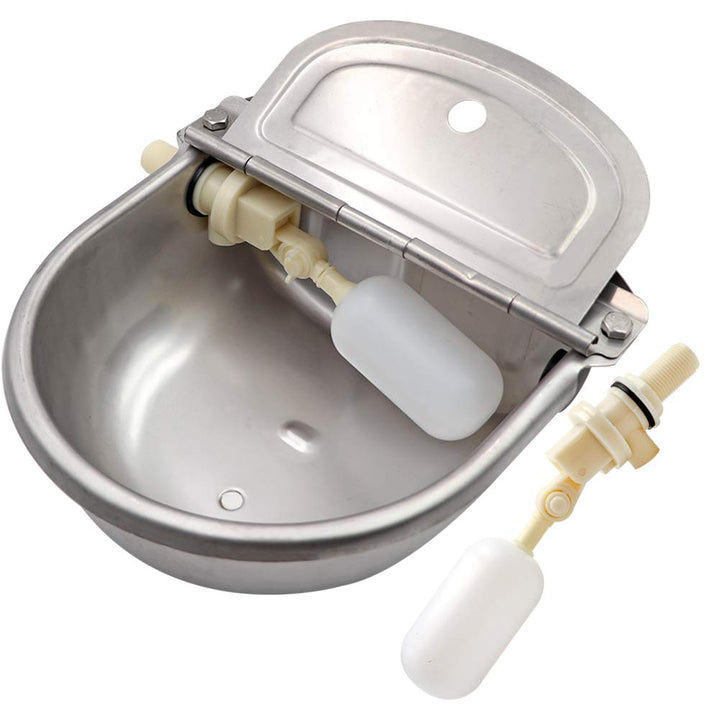 MUALROUS Automatische Hund Wasserschale Viehwasserschalen Edelstahl-Tiertrinker mit 2Pcs einstellbar