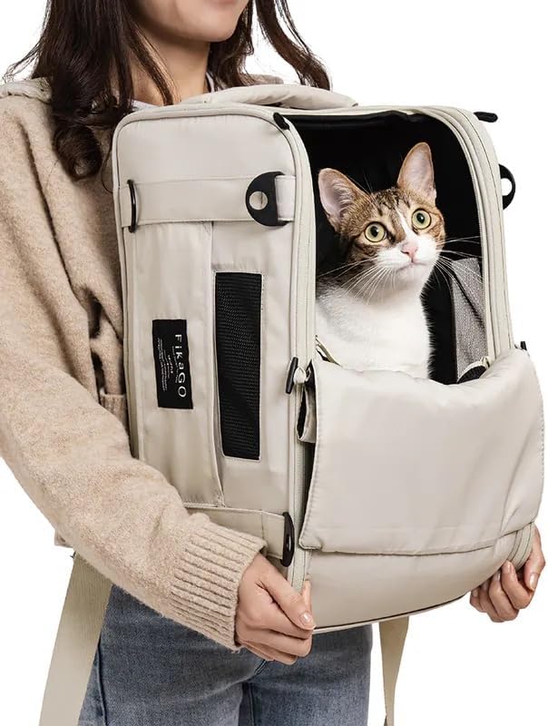 FikaGO 3-in-1 Reise-Tragetasche für Hunde und Katzen Truffle Plus – Rucksack, Schultertasche & Handg