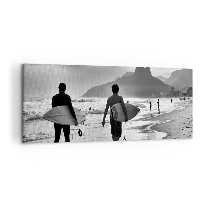 Wandbilder Dekoration Wohnzimmer Meer Welle Surfen Panorama Bilder auf Leinwand 120x50cm Leinwandbil