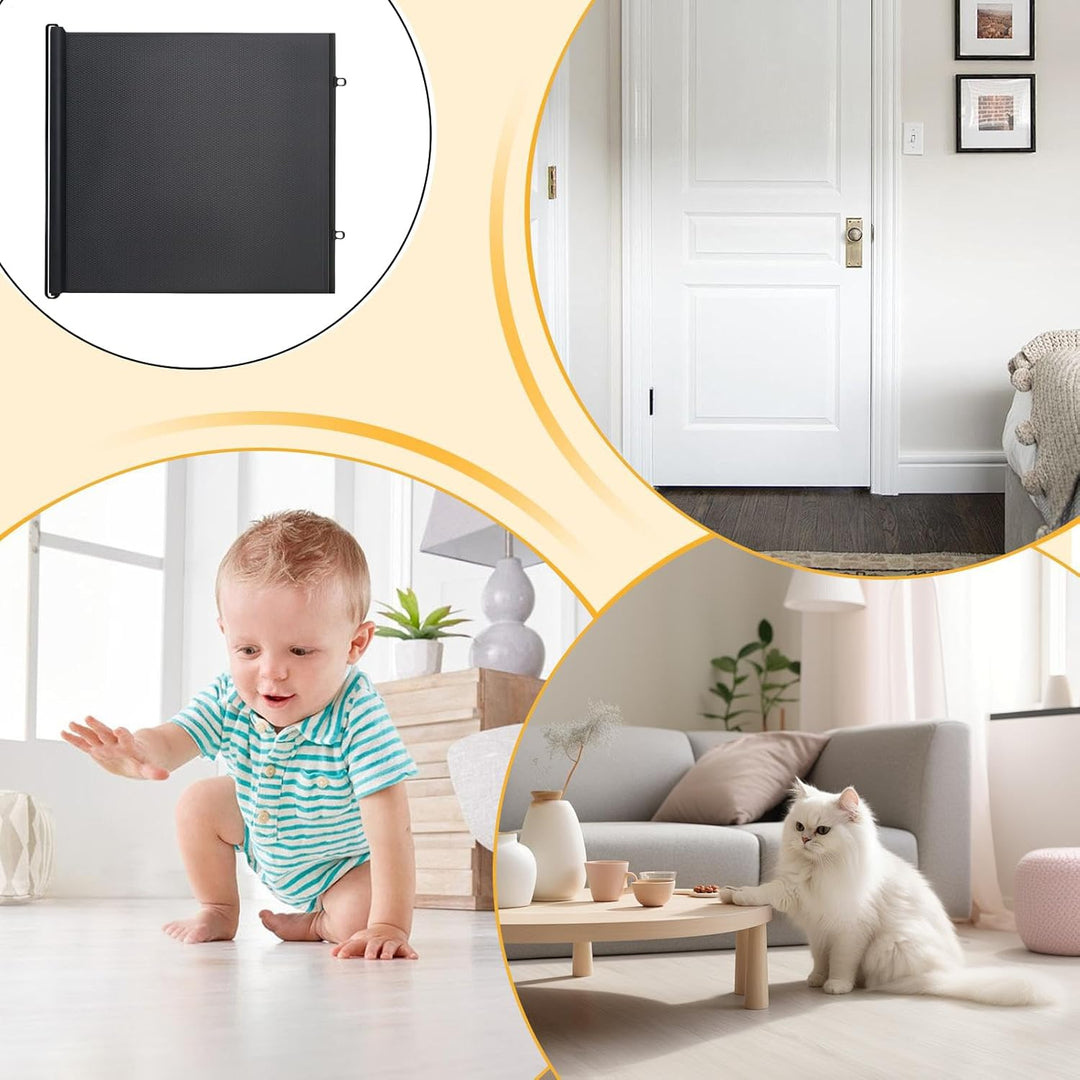 Treppenschutzgitter Ausziehbar Ohne Bohren, 0-130 cm Kindergitter Treppe, ausziehbares Babyabsperrgi