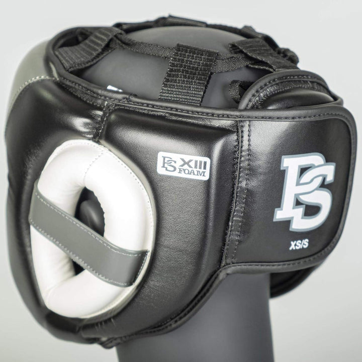 Paffen Sport «Kids» Kopfschutz für das Training im Boxen, Kickboxen, Muay Thai Schwarz/Weiss/Grau, S