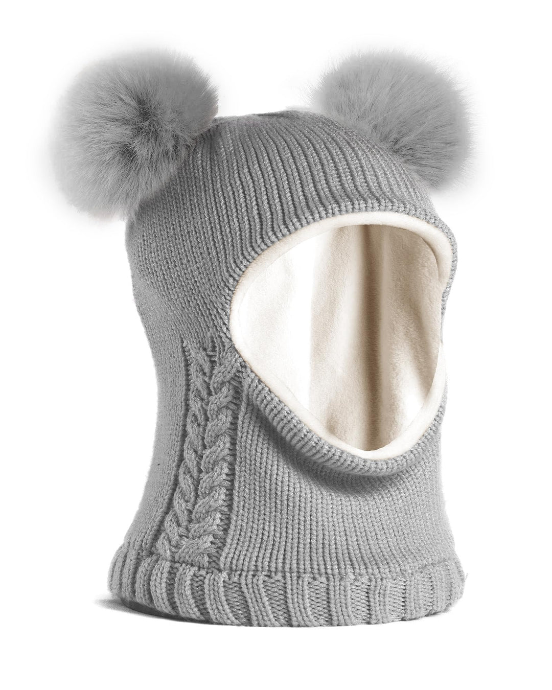 FURTALK Kleinkind Baby SchalMütze warm gefüttert Kinder Strickmütze Pom Pom Wintermütze für Mädchen