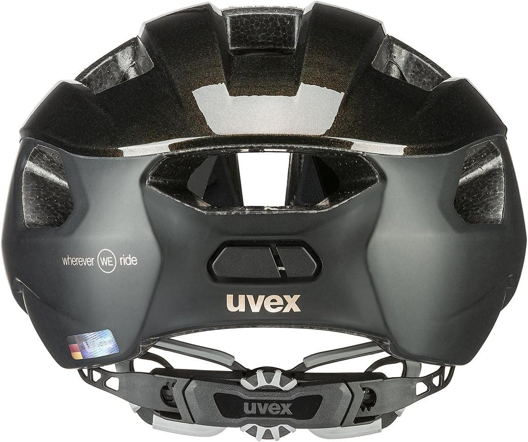 UVEX Fahrradhelm Rennradhelm UVEX Rise CC WE Gr. 52-59 cm, Black goldflakes mat 52-56 cm, 52-56 cm