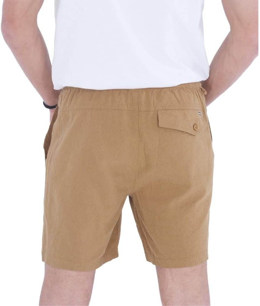 Hurley Herren Bermuda Shorts Baja Linen Volley 17' M Goldene Doodle, M Goldene Doodle