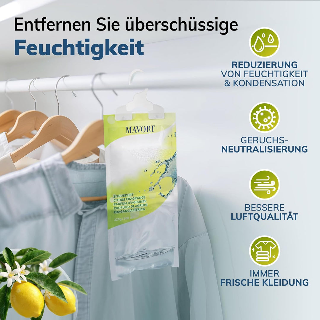 10er Set Luftentfeuchter zum Aufhängen I Luftentfeuchter Beutel I Entfeuchter Schrank und Feuchtigke