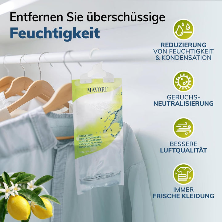 10er Set Luftentfeuchter zum Aufhängen I Luftentfeuchter Beutel I Entfeuchter Schrank und Feuchtigke
